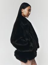 CHIARA - Giacca corta oversize in visone