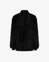 ELEONORA - ULTRA LIGHT FOX CARDIGAN W/WOOL DETAILS