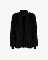 ELEONORA - ULTRA LIGHT FOX CARDIGAN W/WOOL DETAILS