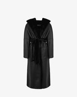 HOODIE ELITE - SHEARLING LONG COAT W/HOODIE