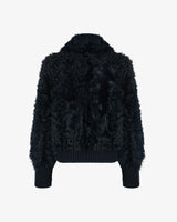 MARTIN - SHEARLING  JACKET W/BIG COLLAR AND WOOL DETAILS