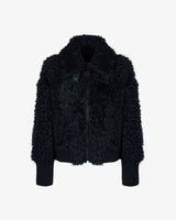 MARTIN - SHEARLING  JACKET W/BIG COLLAR AND WOOL DETAILS