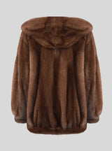 MIKAELA - MInk Hoodie Coat