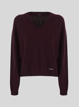 PENNY -  Burgundy V neckline Sweater