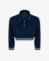 SUZANNE - WOOL KNIT CROPPED POLO