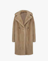 ANNABELLE - MINK LONG OVER COAT W/REVERS COLLAR