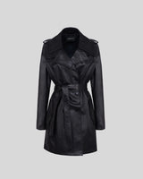 DORA - Leather midi Trench