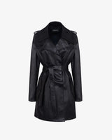 DORA - Leather midi Trench