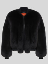 GILDA - Black oversized Fox bomber