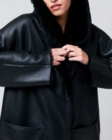HOODIE ELITE - SHEARLING LONG COAT W/HOODIE
