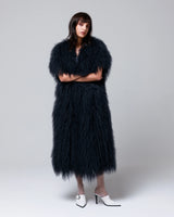 LONG LAVINIA - STRIPPED MONGOLIA LONG COAT W/BELT