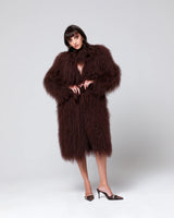 LUCREZIA -  MONGOLIA LONG COAT W/SCARF COLLAR
