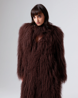 LUCREZIA -  MONGOLIA LONG COAT W/SCARF COLLAR