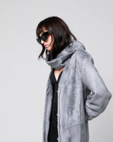 LUCREZIA KID - KID LAMB LONG COAT W/SCARF COLLAR
