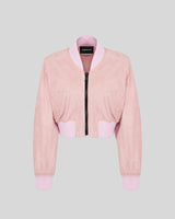 MINI GILDA - Suede crop bomber Jacket