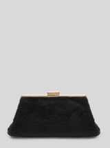 MIRANDA - Black shearling Clutch bag