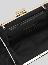 MIRANDA - Black shearling Clutch bag